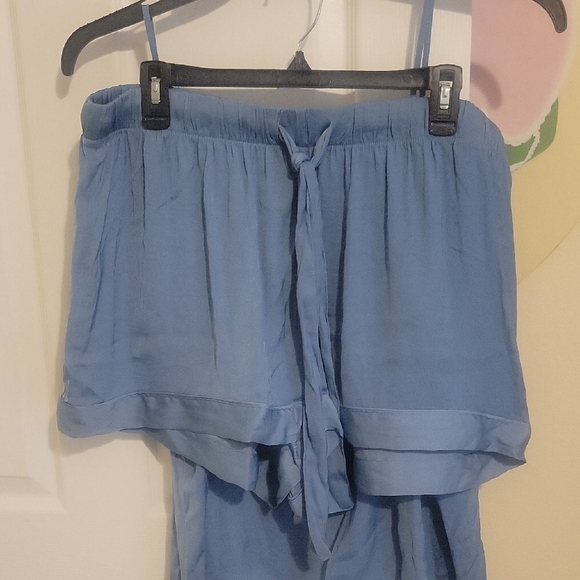 Ambrielle 2pc SzXL Grey,blue PJ set. Top spagetti strap & shorts elastic waist - Picture 3 of 6